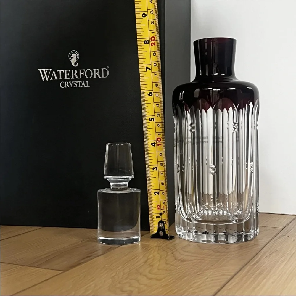 NIB Waterford Crystal Mixology Talon Red Decanter With Stopper Luxury Barware